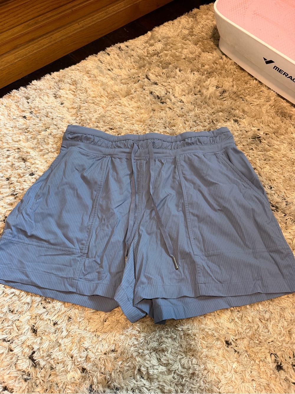 Lululemon Women's Light Blue Athletic Drawstring Shorts